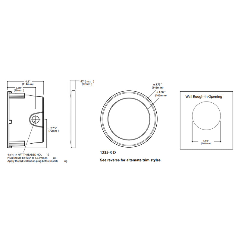 Lumiere Rio 1235-RD 20W Halogen T3 Round Open Fascia Step Light
