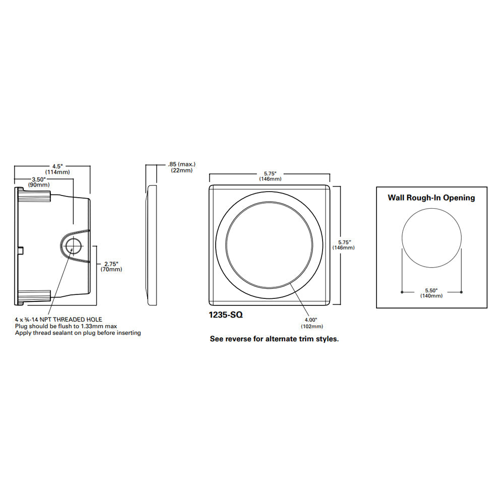 Lumiere Rio 1235-SQ 4W LED Round Open Fascia Step Light Additional Image 2