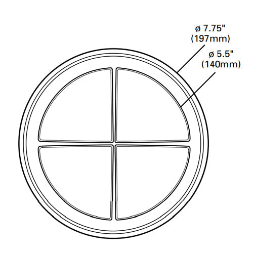 Lumiere Rio 1237C-RD 20W Halogen T3 Round Cross/Guard Fascia Step Light Additional Image 2