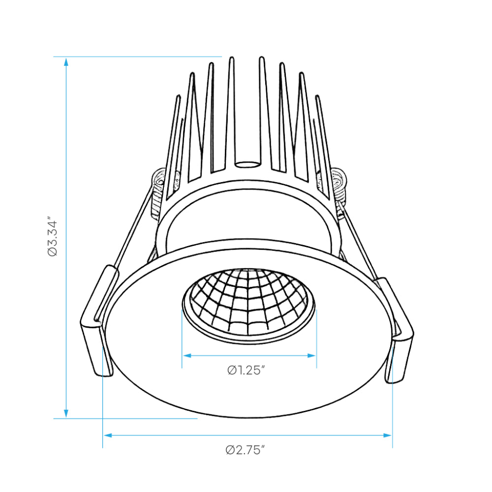 Luxrite 1" Regressed Canless Spotlight - 5CCT Selectable High Output Additional Image 1