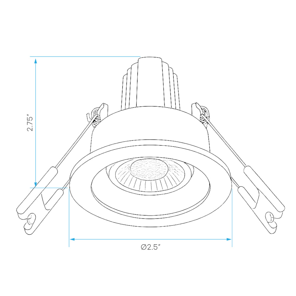 Luxrite 1" Regressed Recessed Gimbal - High Output Additional Image 1