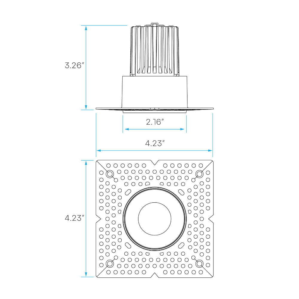 Luxrite 1" Regressed Trimless Push N' Lock Spotlight - CCT Selectable Additional Image 2