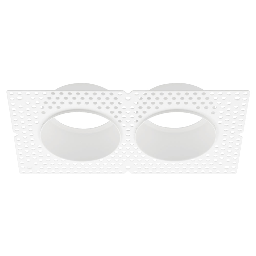 Luxrite 1" Trimless - 2 Head Plaster Frame for Spotlight