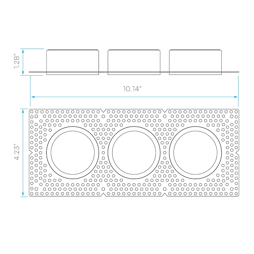 Luxrite 1" Trimless - 3 Head Plaster Frame for Spotlight Additional Image 1
