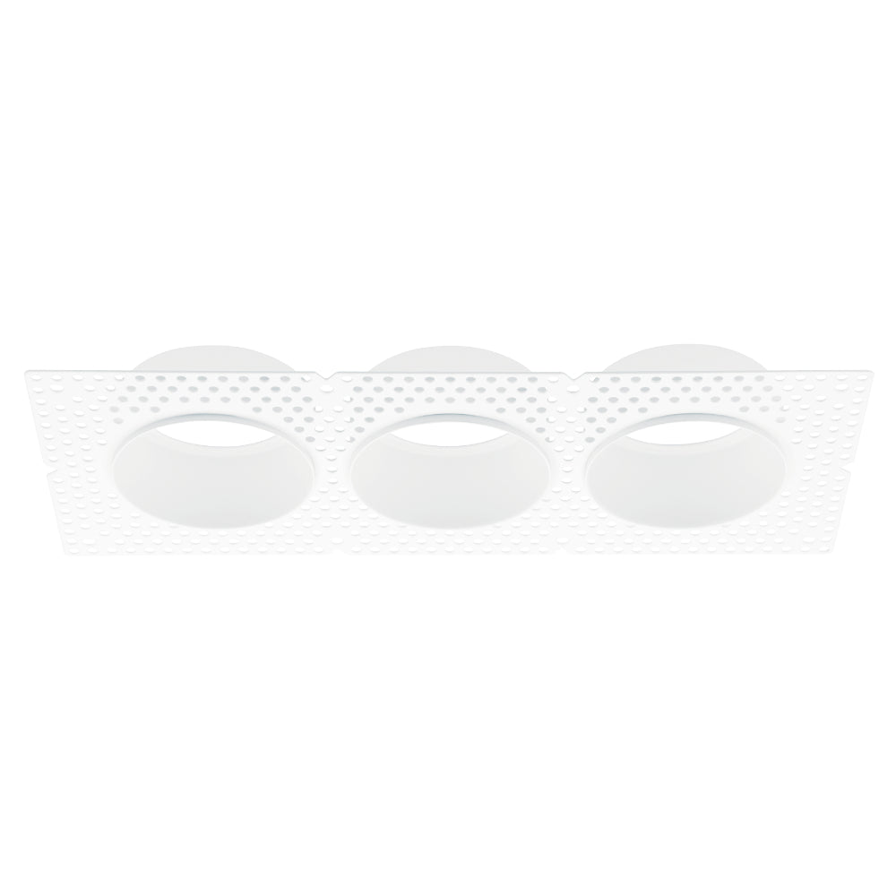 Luxrite 1" Trimless - 3 Head Plaster Frame for Spotlight