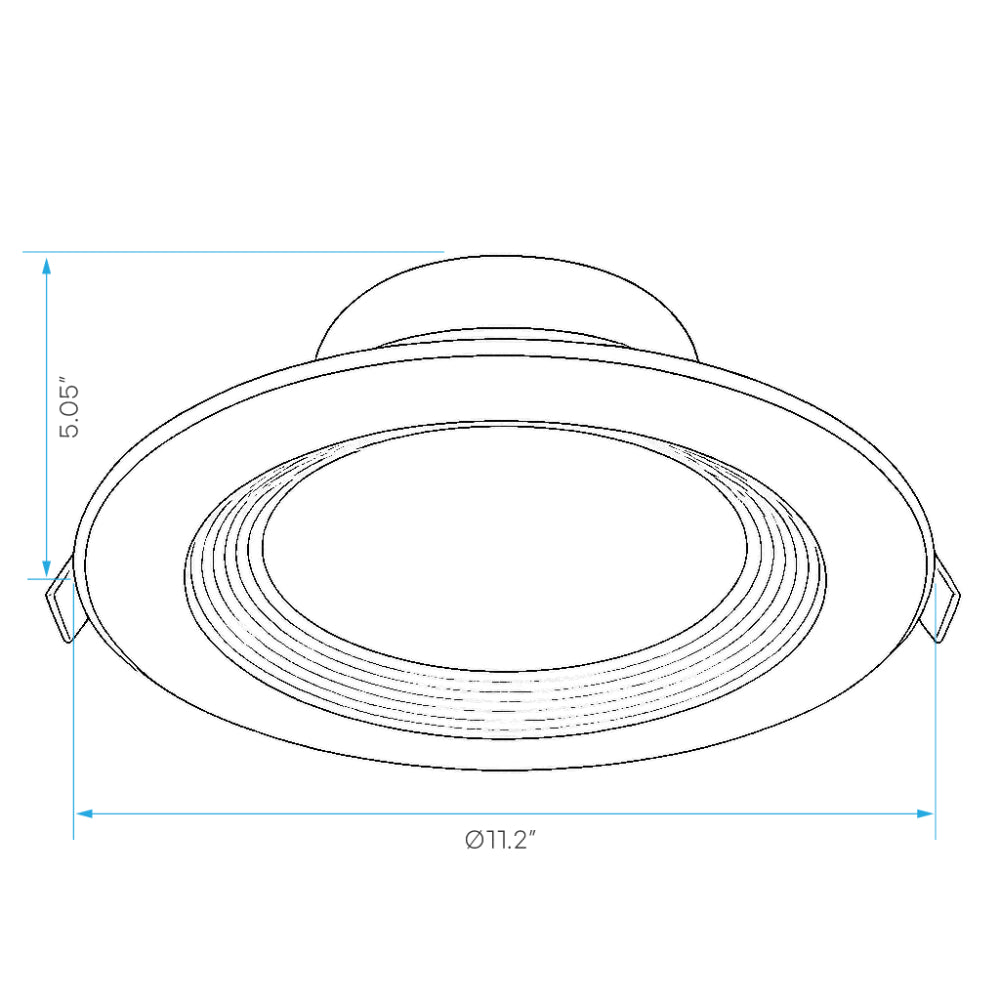 Luxrite 10" Baffled CCT & Wattage Selectable Universal Voltage Dual Dimming Commercial Downlight Additional Image 1