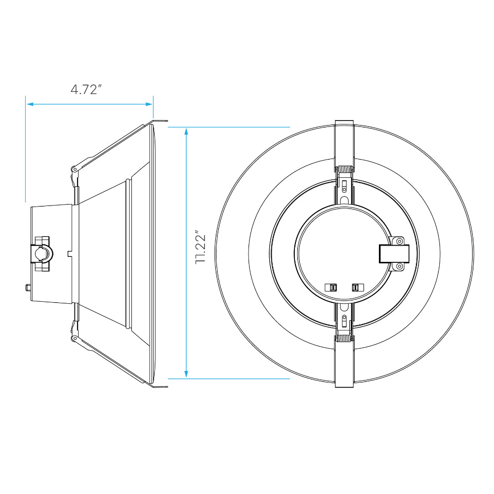 Luxrite 10" Baffled CCT & Wattage Selectable Universal Voltage Dual Dimming Commercial Downlight Additional Image 5