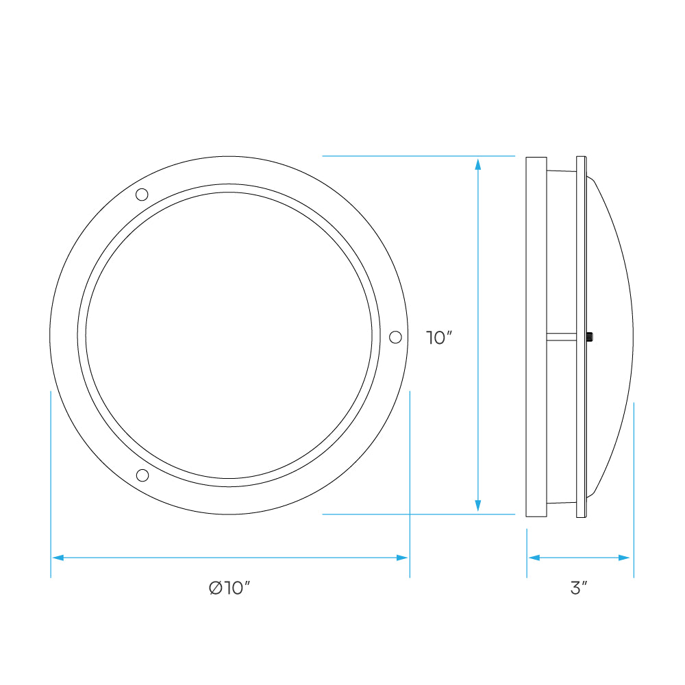 Luxrite 10" Double Ring Surface Mount 5CCT Additional Image 3