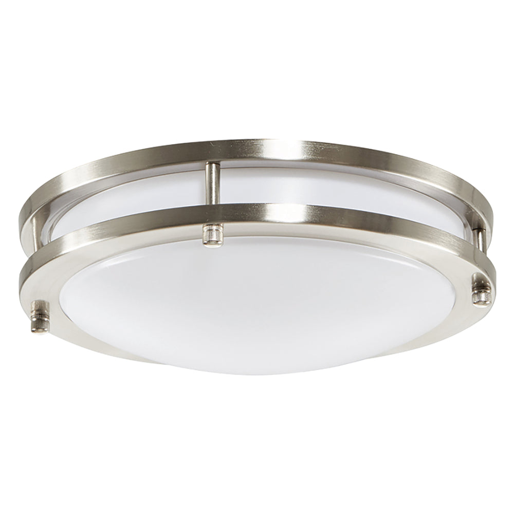 Luxrite 10" Double Ring Surface Mount 5CCT - Brushed Nickel +MS
