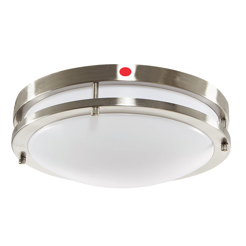 Luxrite 12" Double Ring 5CCT 120-277V 0-10V Emergency + Motion - Brushed Nickel