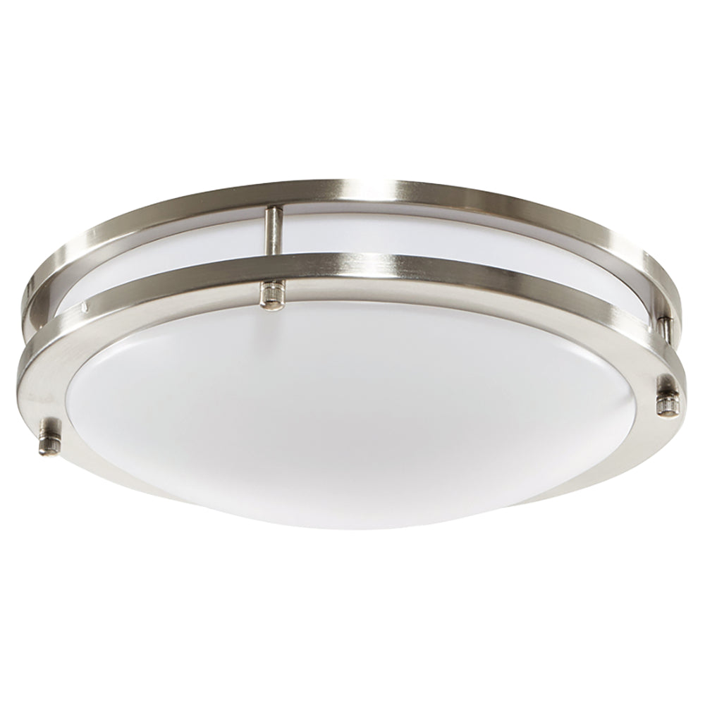 Luxrite 12" Double Ring Surface Mount 5CCT - Brushed Nickel +MS