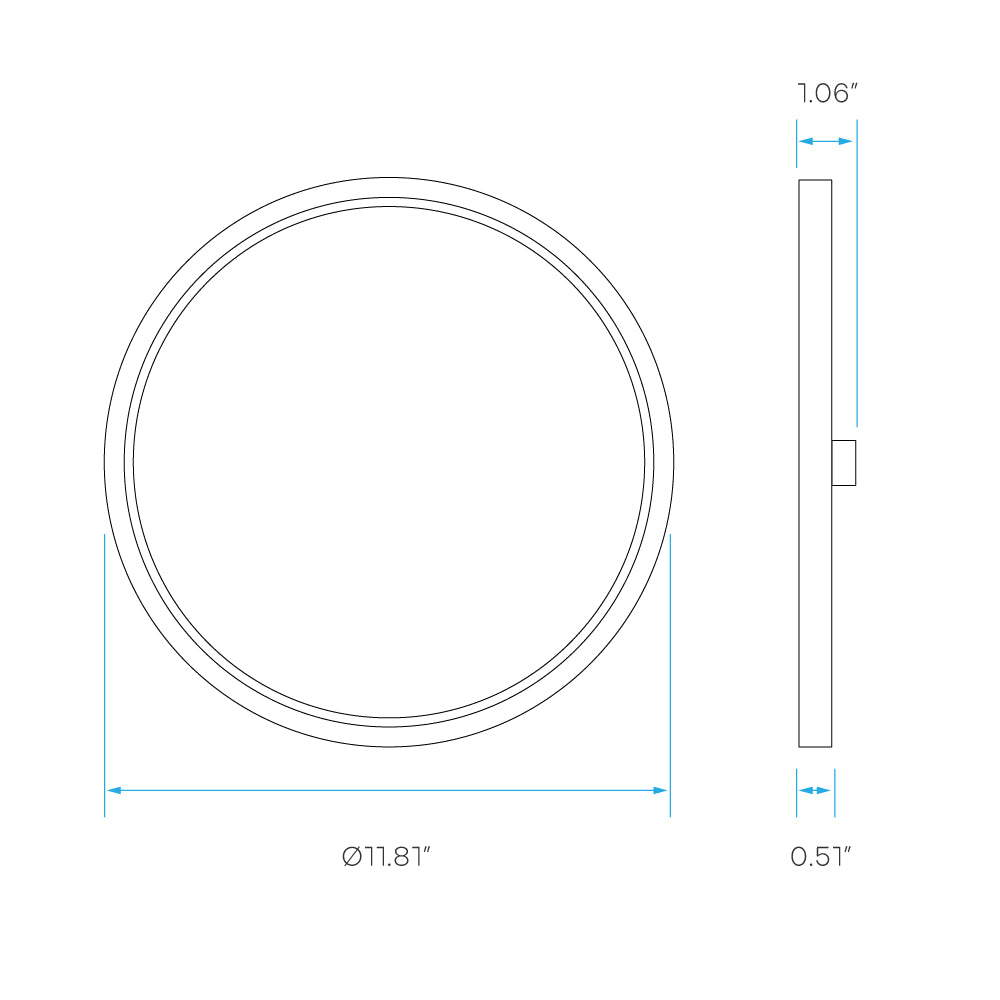 Luxrite 12" Slim Surface Mount 5CCT Additional Image 2
