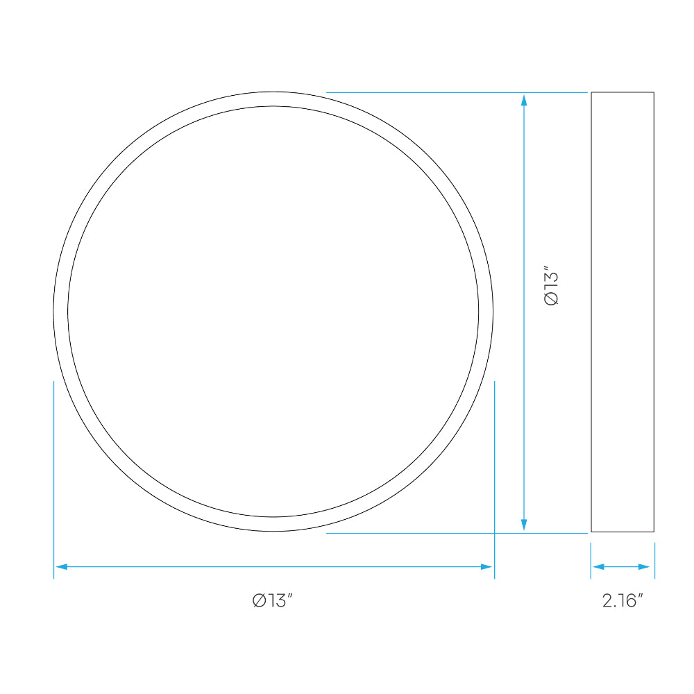 Luxrite 13" Surface Mount Deco Series - 5CCT Selectable Additional Image 2
