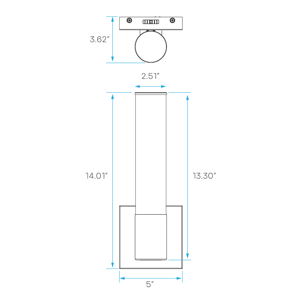 Luxrite 14" LED Vanity Wall Sconce - CCT Selectable Square Additional Image 4