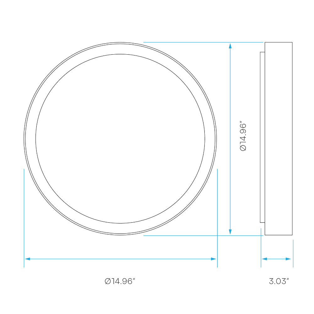 Luxrite 15" Surface Mount Duo Series - 5CCT Selectable Additional Image 2
