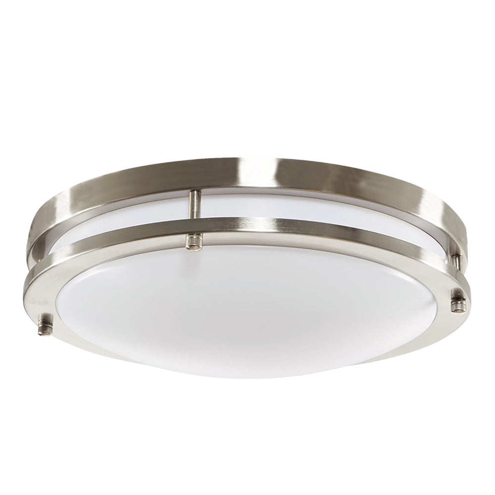 Luxrite 16" Double Ring 5CCT 120-277V 0-10V Deep Collar - Brushed Nickel