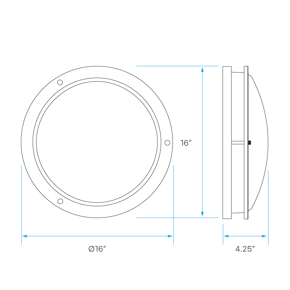 Luxrite 16" Double Ring Surface Mount 5CCT Additional Image 3