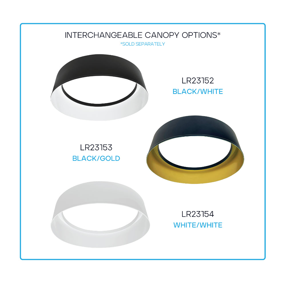 Luxrite 17" Decorative Flush Mount - Interchangeable Canopy - 5CCT Selectable Additional Image 1