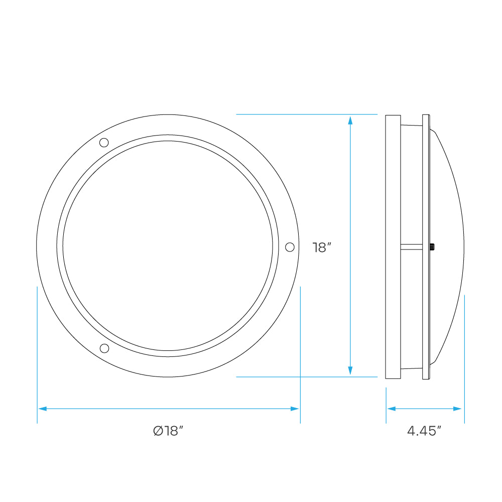 Luxrite 18" Double Ring Surface Mount 5CCT Additional Image 3