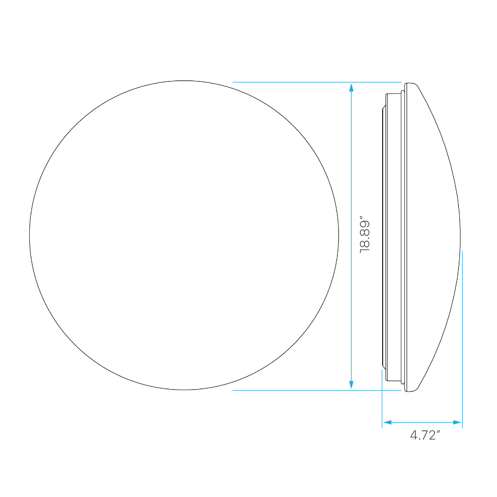 Luxrite 19" Flush Mount Round Fixture - 5CCT Selectable Additional Image 1