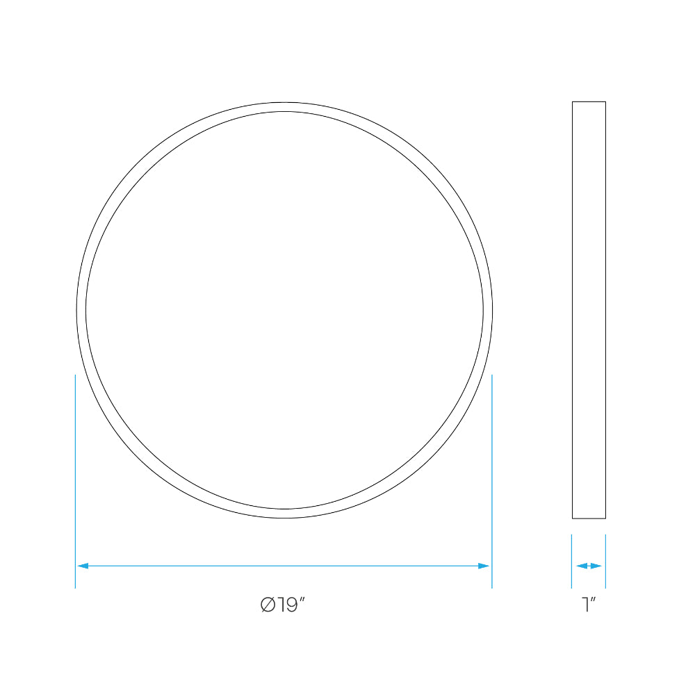 Luxrite 19" Slim Surface Mount 5 CCT Selectable Additional Image 2