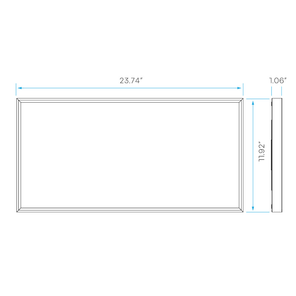 Luxrite 1x2 Slim Surface Mount Panel - CCT & Wattage Selectable Additional Image 1