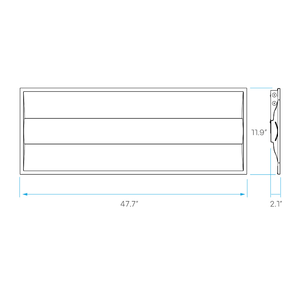 Luxrite 1x4 Center-Basket Troffer 5CCT & 5 Wattage Selectable Additional Image 2