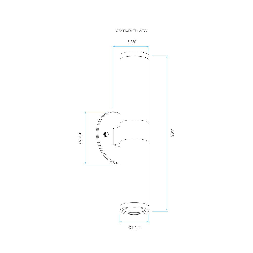 Luxrite 2.5" Cylinder System - 2-Head Wall Mount Additional Image 3