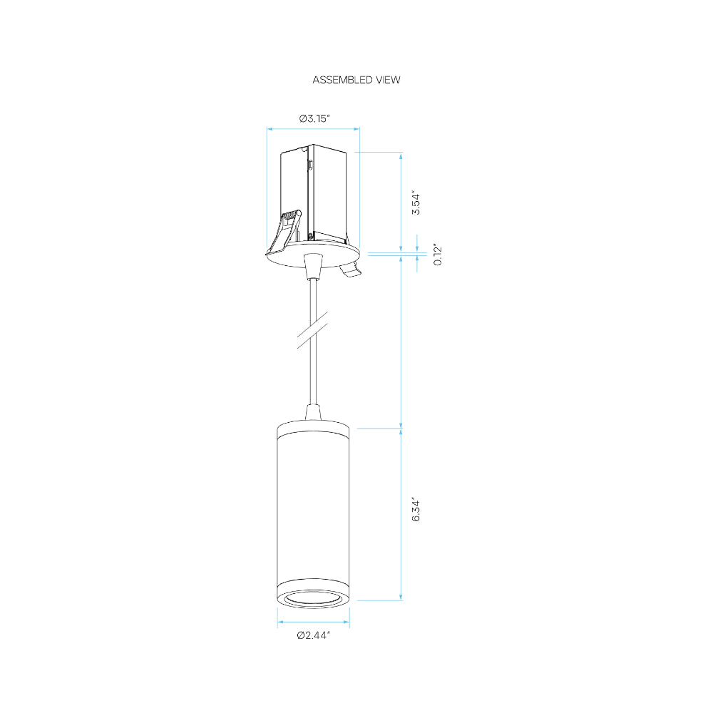 Luxrite 2.5" Cylinder System - Recessed Mount 1' Cable Additional Image 3