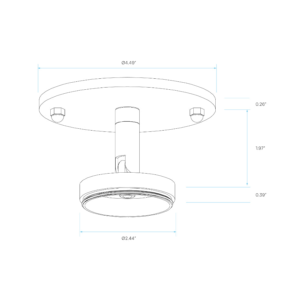 Luxrite 2.5" Cylinder System - Surface Mount Monopoint Additional Image 2