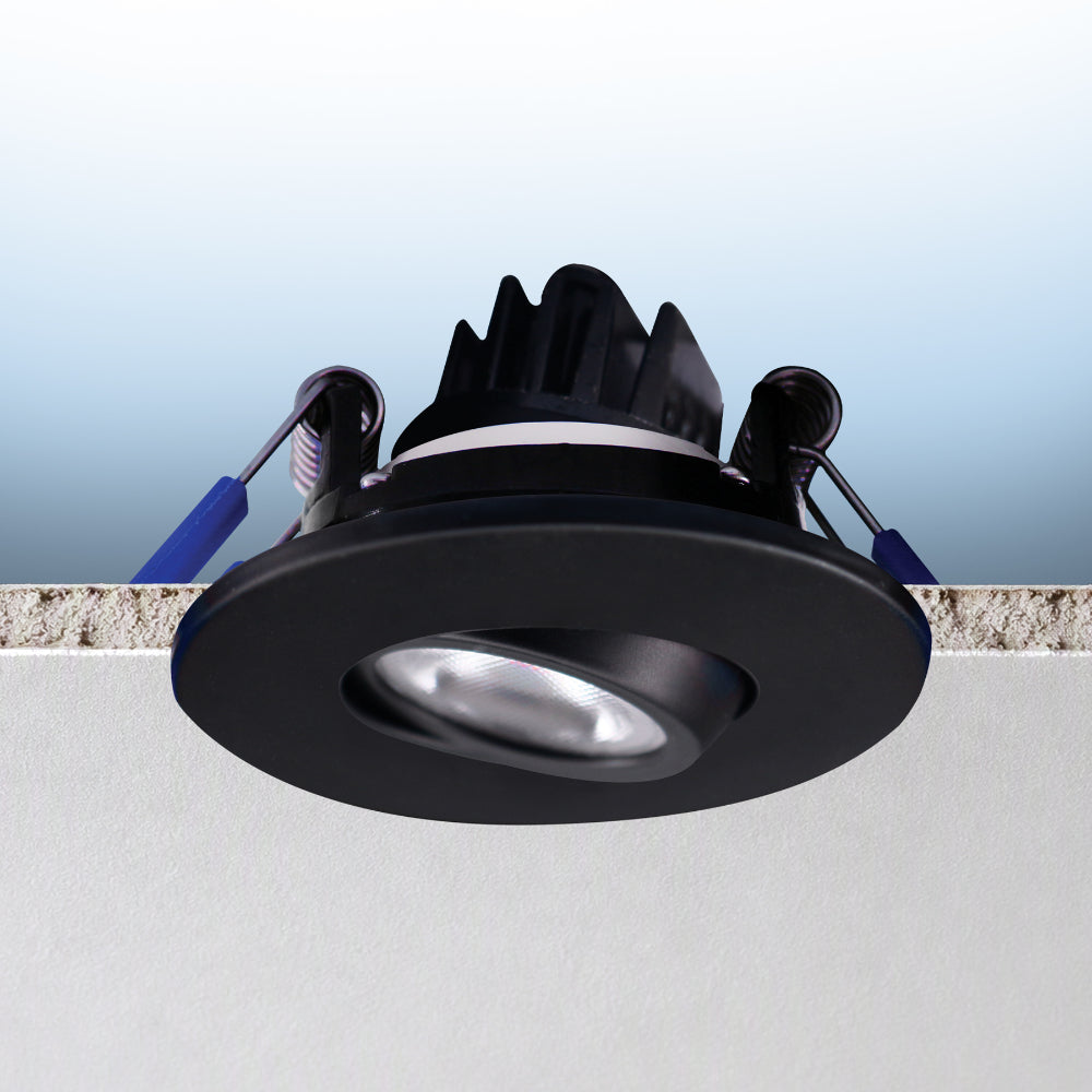 Luxrite 2" Gimbal Round 5CCT Canless Spotlight - Black Finish
