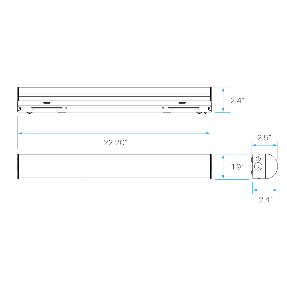 Luxrite 2' High Output Narrow Linear Fixture - 5CCT & 4 Wattage Selectable + EM Additional Image 4