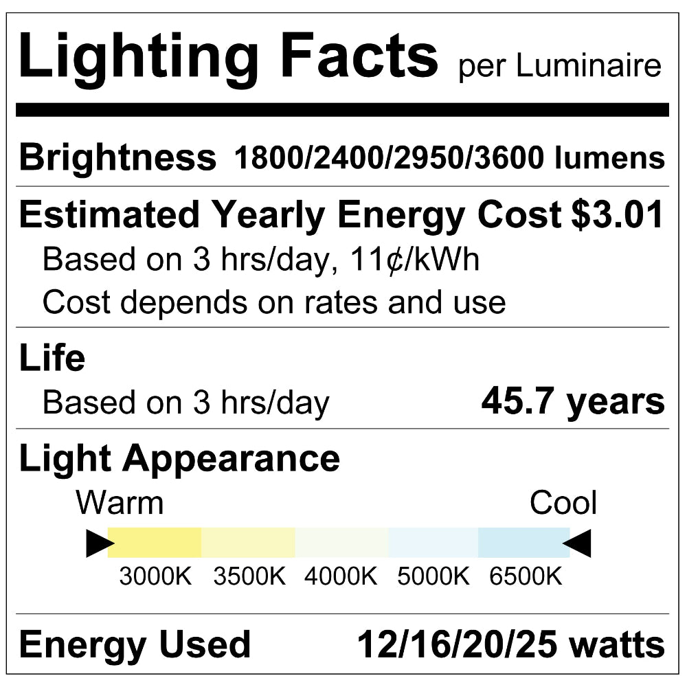Luxrite 2' Linkable Linear Wrap - 5CCT & 4 Wattage Selectable Additional Image 4