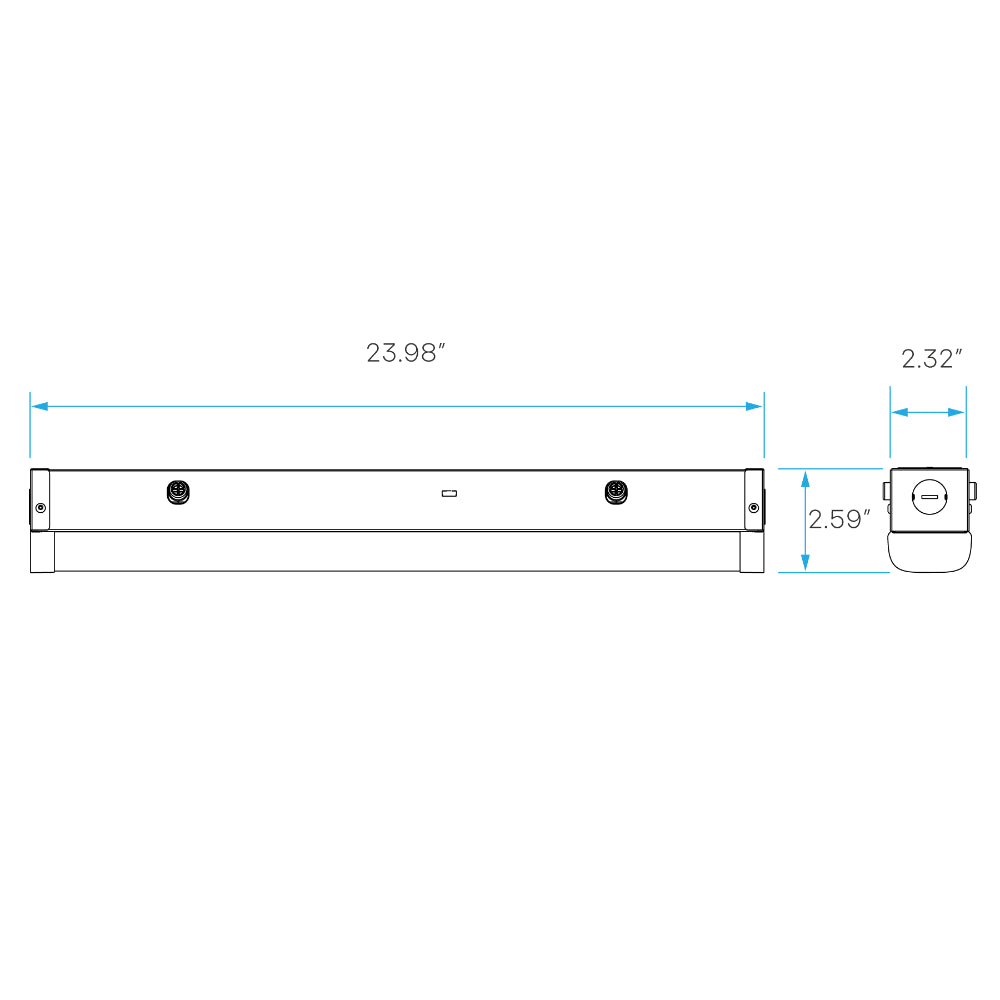 Luxrite 2' Quick Release Slim Linear Fixture - 3CCT & Wattage Selectable High Output Additional Image 2