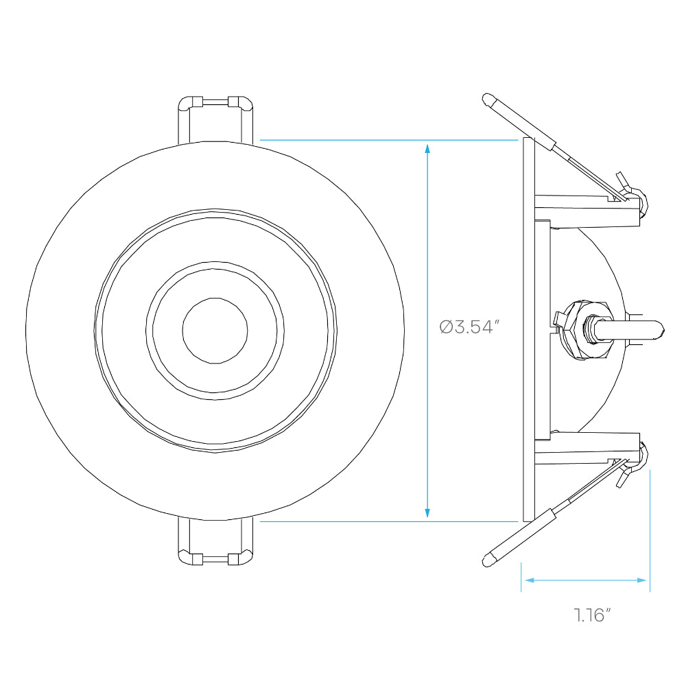 Luxrite 2" Recessed Floating Gimbal - 5 CCT Selectable Round Trim Additional Image 3