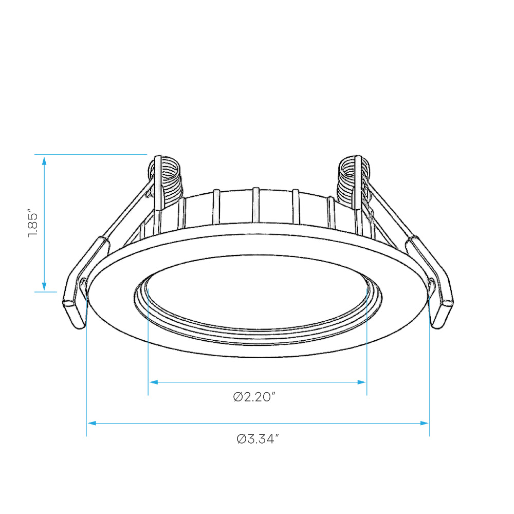 Luxrite 2" Recessed Mini Panel Canless Spotlight - 5CCT & 3 Wattage Selectable LR23900 Additional Image 1