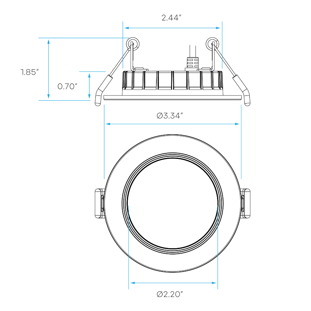 Luxrite 2" Recessed Mini Panel Canless Spotlight - 5CCT & 3 Wattage Selectable LR23900 Additional Image 3