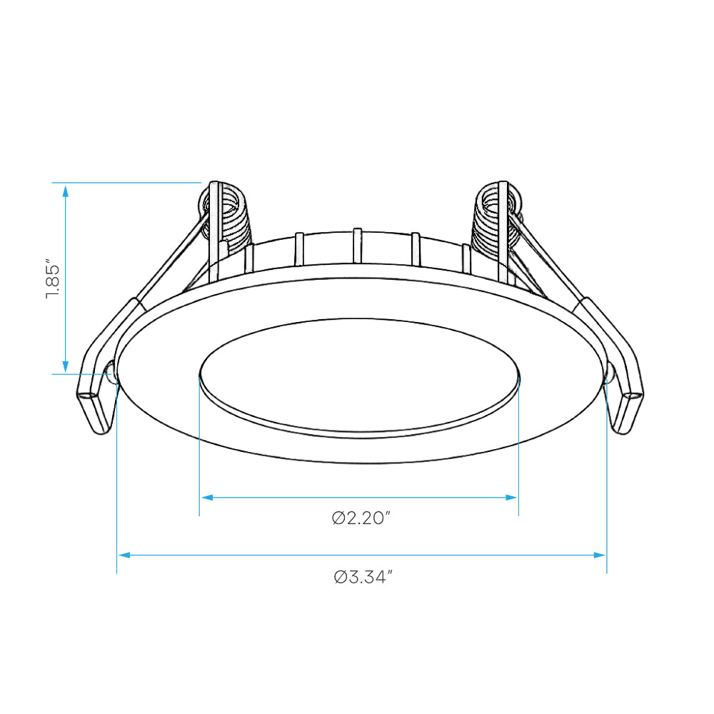 Luxrite 2" Recessed Mini Panel Canless Spotlight - 5CCT & 3 Wattage Selectable LR23905 Additional Image 1