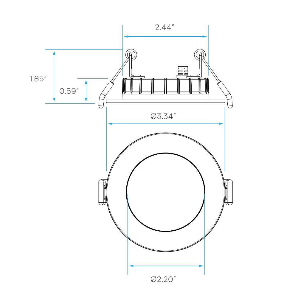 Luxrite 2" Recessed Mini Panel Canless Spotlight - 5CCT & 3 Wattage Selectable LR23905 Additional Image 3