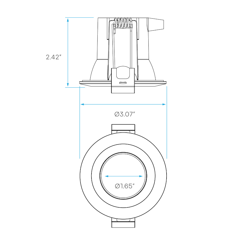 Luxrite 2" Regressed Canless Spotlight - Round - 5 CCT Select Universal Voltage/Dual Dimming Additional Image 3