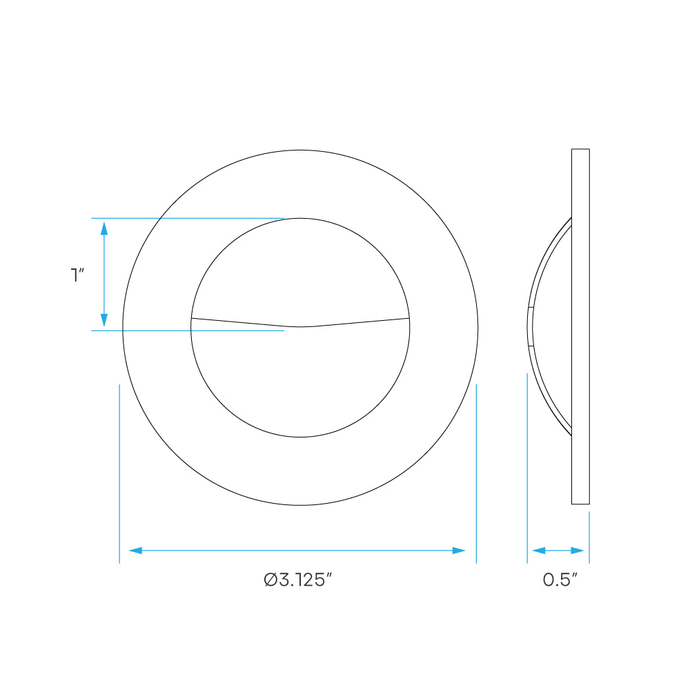 Luxrite 2" Regressed Interchangeable Canless Spotlight Round Wall Washer Trim Additional Image 2