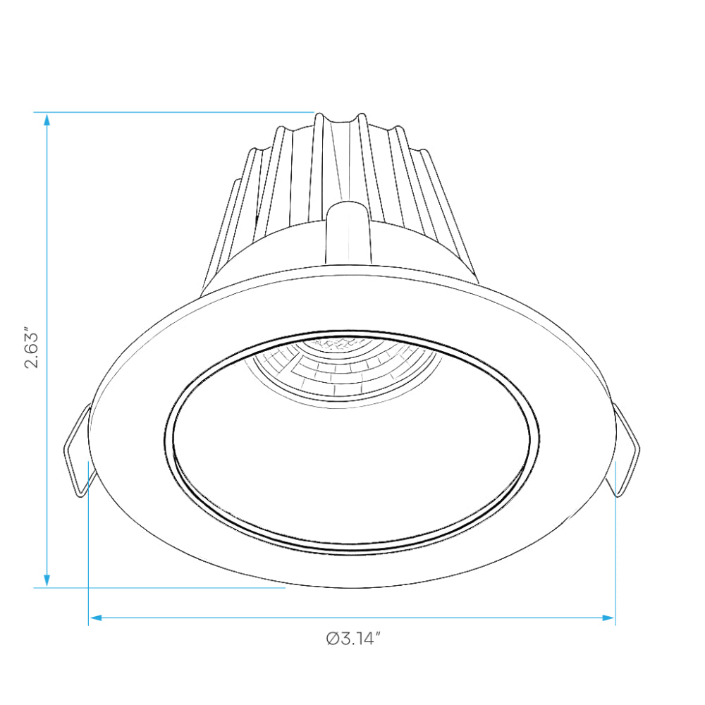 Luxrite 2" Regressed Round Canless Spotlight - 5 CCT Selectable Additional Image 1