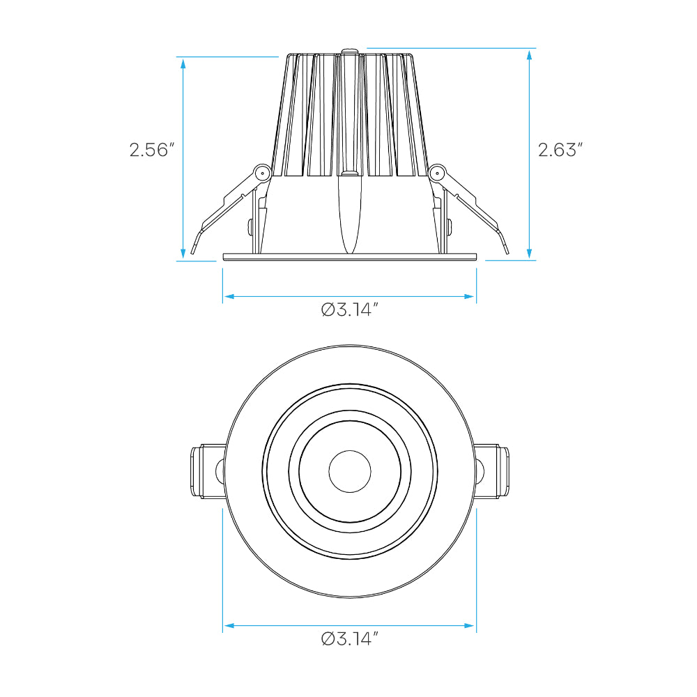 Luxrite 2" Regressed Round Canless Spotlight - 5 CCT Selectable Additional Image 4