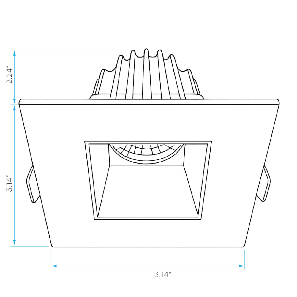 Luxrite 2" Regressed Square Canless Spotlight - 5 CCT Selectable Additional Image 1