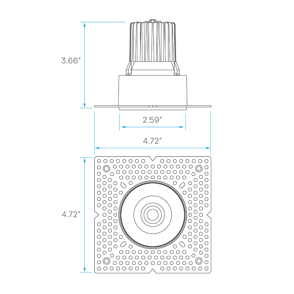 Luxrite 2" Regressed Trimless Push N' Lock Spotlight - CCT Selectable Dual Dimming/Universal Voltage Additional Image 2