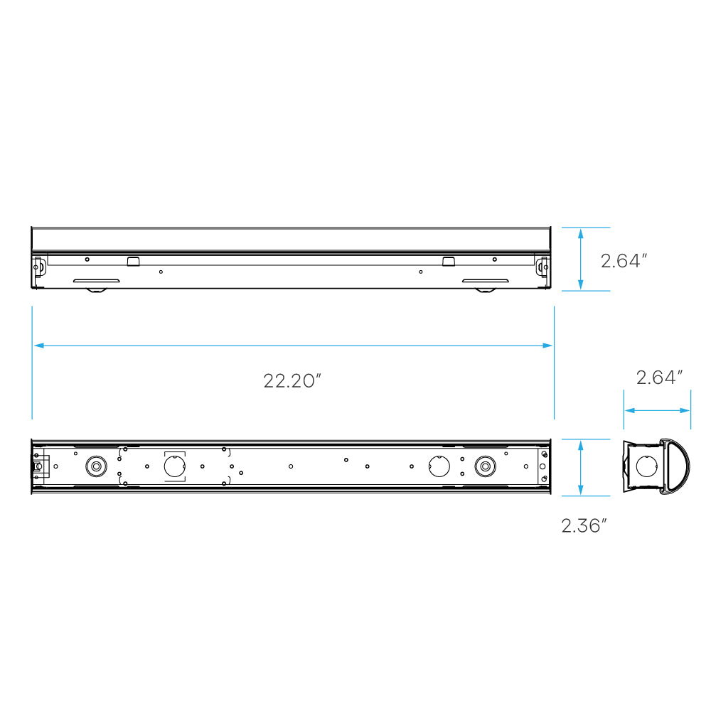 Luxrite 2' Slim Linear 20W 3CCT + EM Additional Image 4