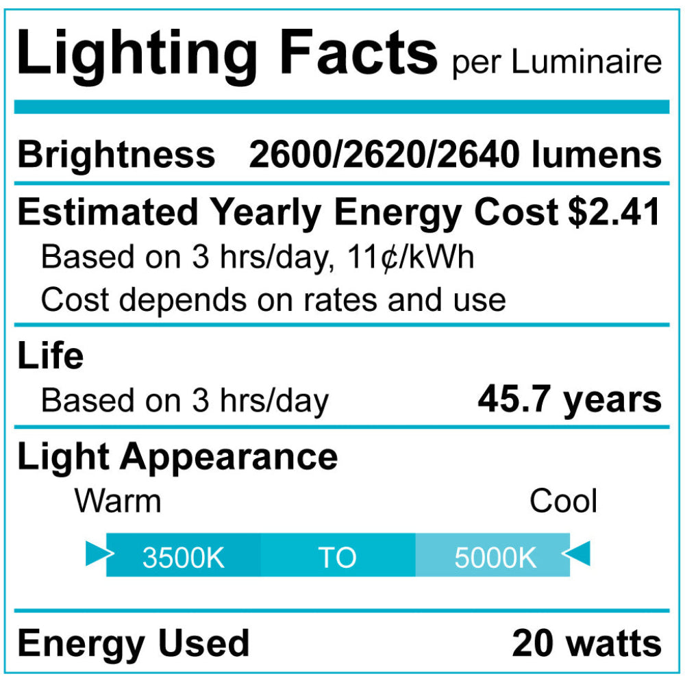 Luxrite 2' Slim Linear 20W 3CCT + EM Additional Image 5