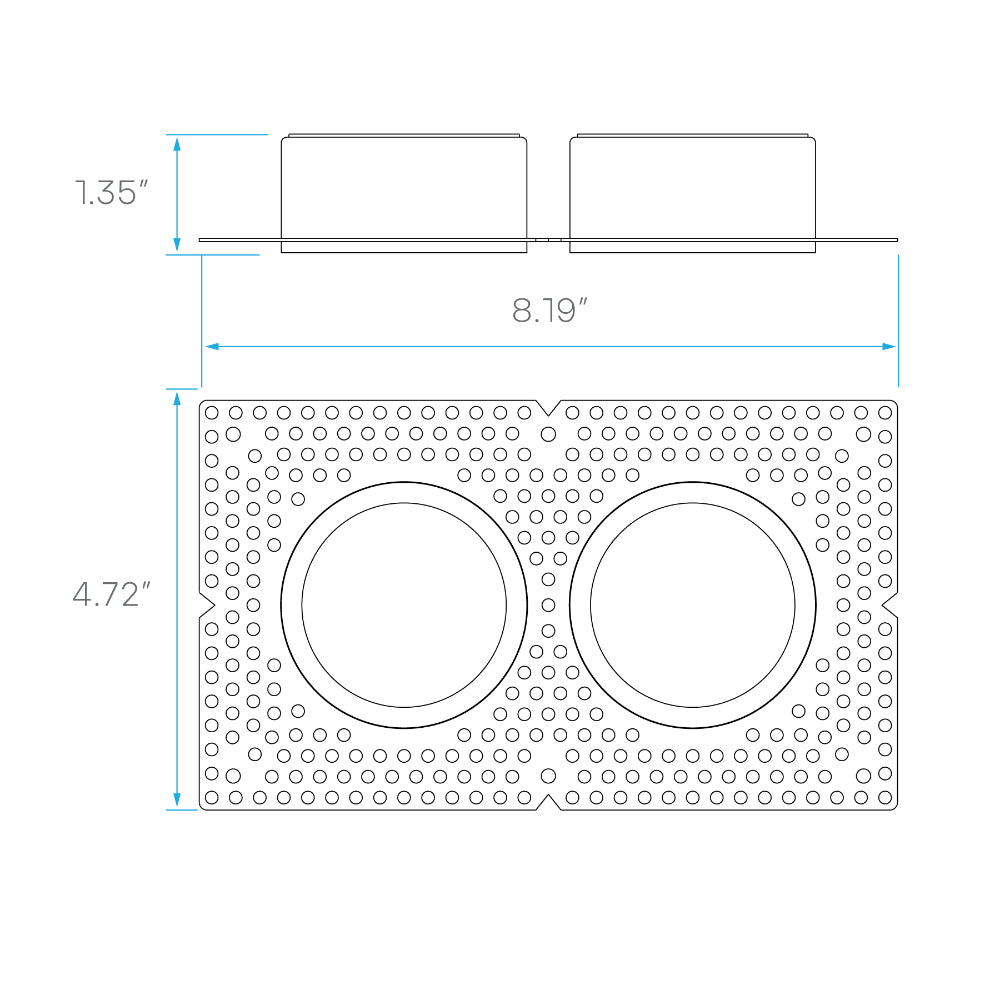 Luxrite 2" Trimless - 2 Head Plaster Frame for Spotlight Additional Image 1