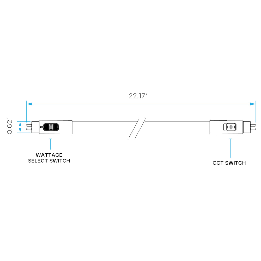 Luxrite 24" T5 Bypass Ballast - 4CCT & 3 Wattage Selectable LED Lamp Additional Image 2