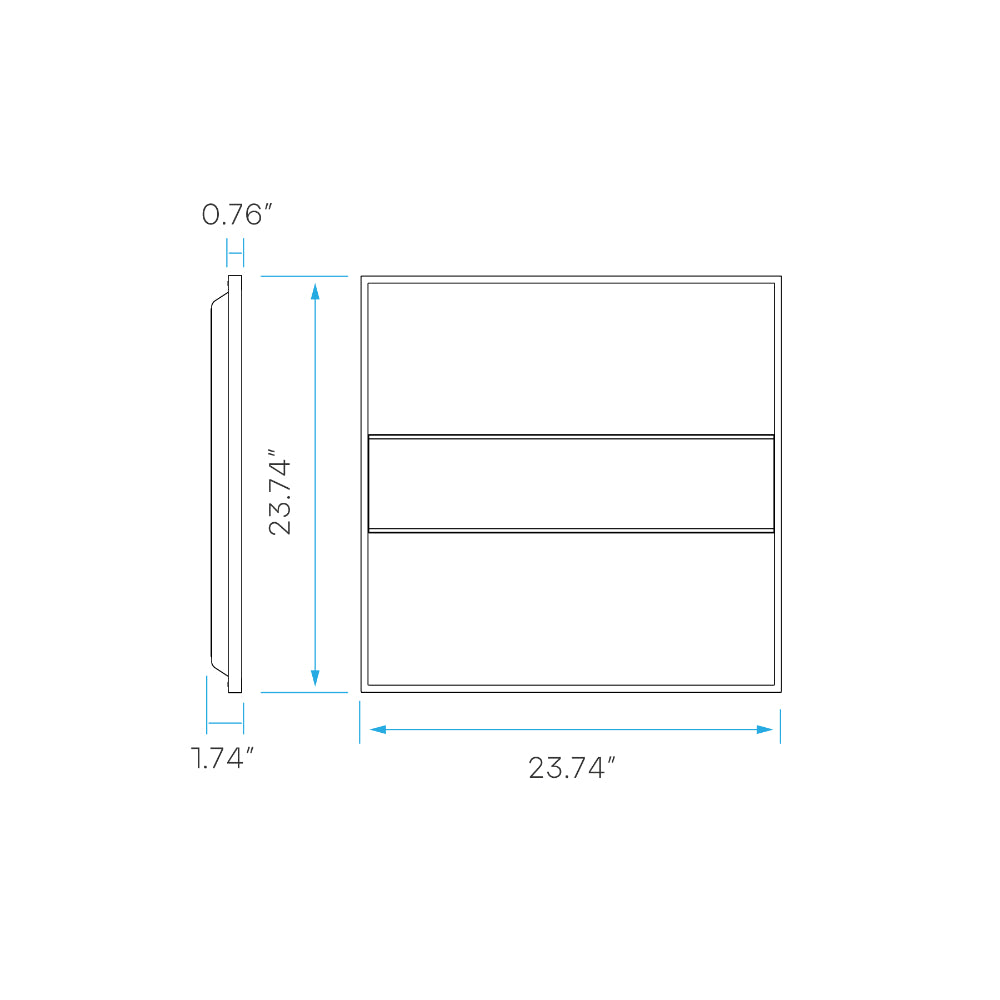 Luxrite 2x2 Designer Panel - 3CCT & Wattage Selectable +EM Additional Image 3